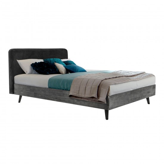 Mohave Mid-Century Tundra Gray Acacia King Platform Bed