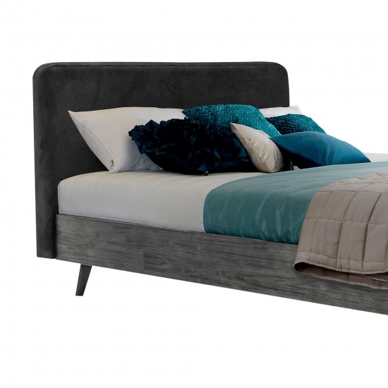 Mohave Mid-Century Tundra Gray Acacia King Platform Bed