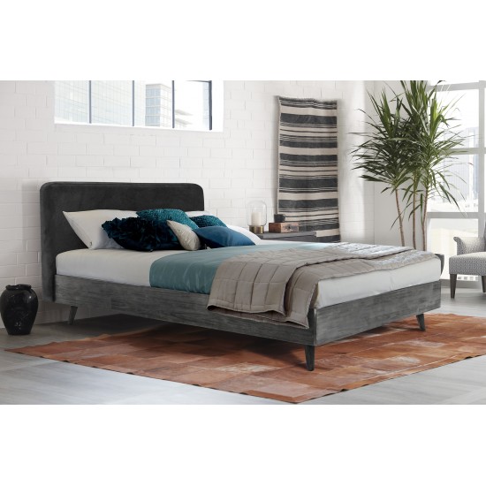 Mohave Mid-Century Tundra Gray Acacia King Platform Bed
