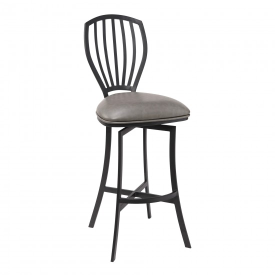 Sandy Contemporary 26" Counter Height Barstool in Matte Black Finish