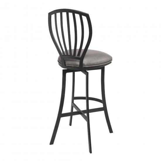 Sandy Contemporary 26" Counter Height Barstool in Matte Black Finish