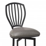 Sandy Contemporary 26" Counter Height Barstool in Matte Black Finish