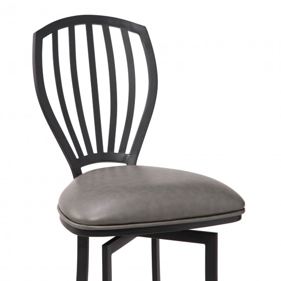 Sandy Contemporary 26" Counter Height Barstool in Matte Black Finish