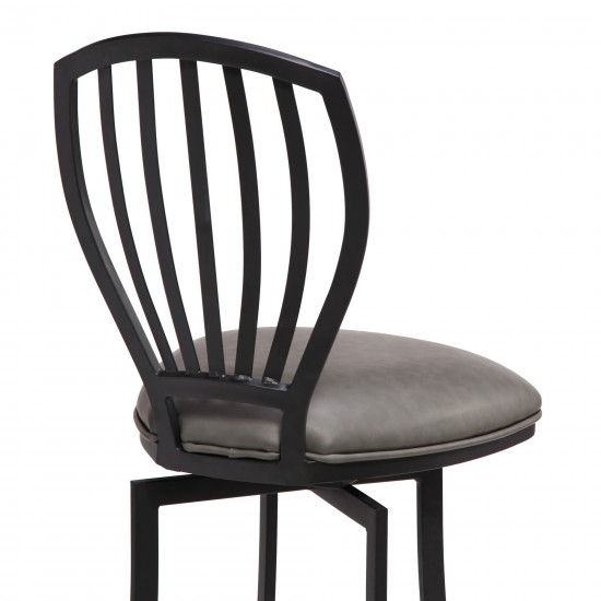 Sandy Contemporary 26" Counter Height Barstool in Matte Black Finish