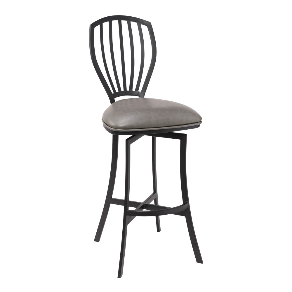 Sandy Contemporary 30" Bar Height Barstool in Matte Black Finish