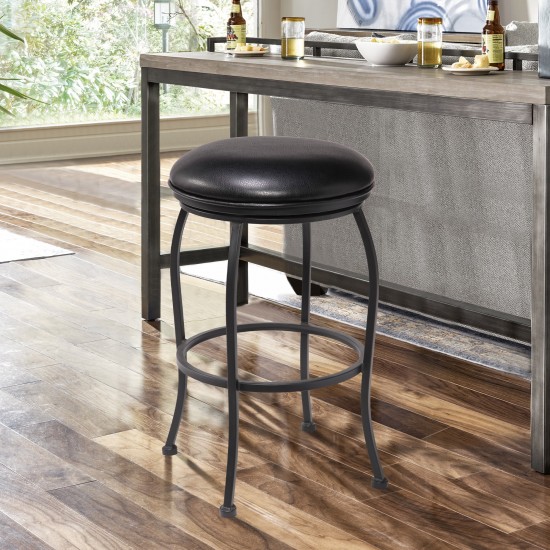 Amy Contemporary 30" Bar Height Barstool in Matte Black Finish