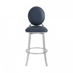 Pia 26" Counter Height Barstool in Gray Faux Leather