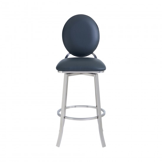 Pia 26" Counter Height Barstool in Gray Faux Leather