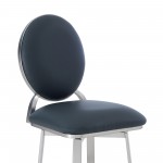 Pia 26" Counter Height Barstool in Gray Faux Leather