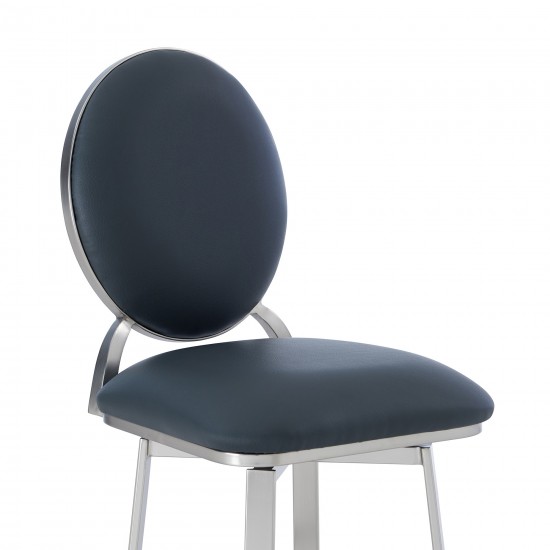 Pia 26" Counter Height Barstool in Gray Faux Leather