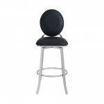 Pia Contemporary 26" Counter Height Barstool in Brushed Stainless Steel Finish