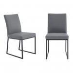 Trevor Contemporary Dining Chair in Matte Black Finish - Set of 2