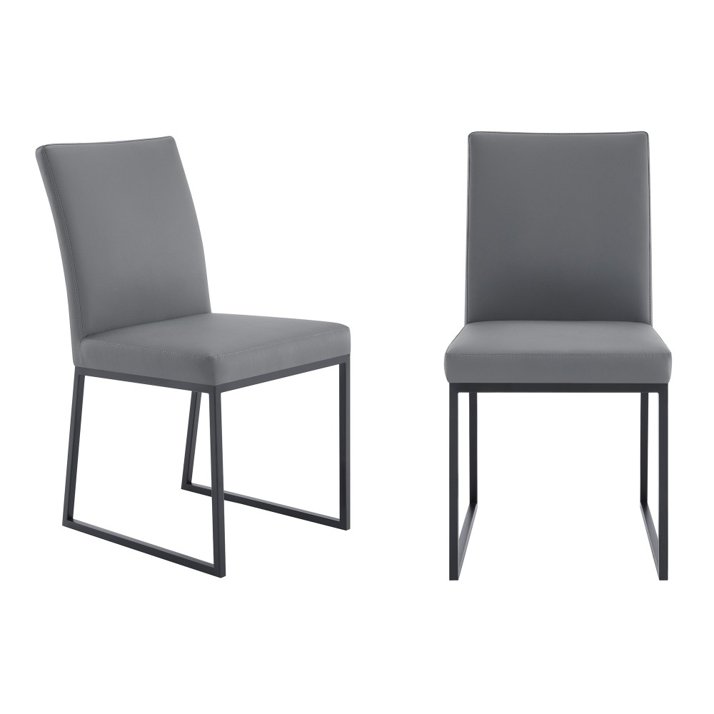 Trevor Contemporary Dining Chair in Matte Black Finish - Set of 2