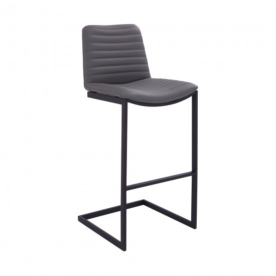 Lucas Contemporary 30" Bar Height Barstool in Black Powder Coated Finish