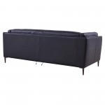 Primrose Contemporary Sofa in Dark Metal Finish and Navy Genuine Leather