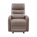 Tristan Contemporary Recliner in Greige Genuine Leather