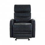 Tristan Contemporary Recliner in Pewter Genuine Leather