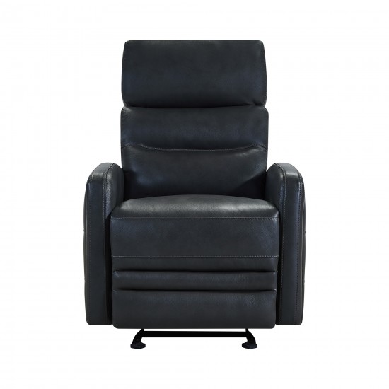 Tristan Contemporary Recliner in Pewter Genuine Leather