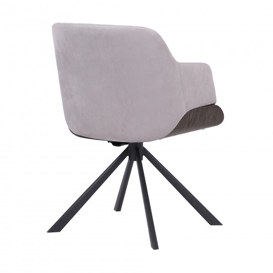 Puma Mid-Century Dining Chair in Black Powder Coated Finish with Gray Velvet