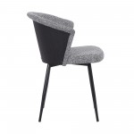 Orchid Dining Chair in Black Powder Coated Finish with Gray Fabric