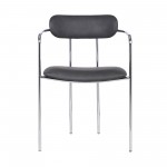 Gwen Contemporary Dining Chair in Chrome Finish - Set of 2