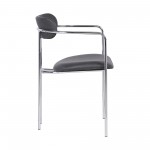 Gwen Contemporary Dining Chair in Chrome Finish - Set of 2