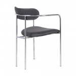 Gwen Contemporary Dining Chair in Chrome Finish - Set of 2