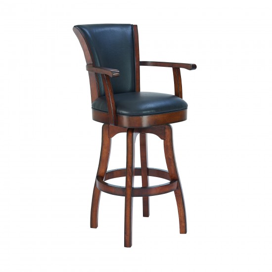 Raleigh Arm 26" Counter Height Swivel Barstool in Rustic Cordovan Finish