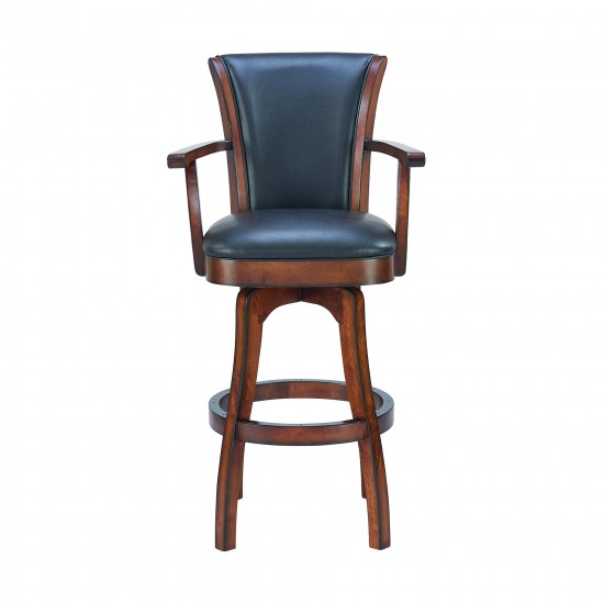 Raleigh Arm 26" Counter Height Swivel Barstool in Rustic Cordovan Finish