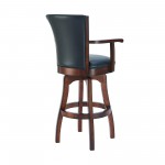 Raleigh Arm 30" Bar Height Swivel Barstool in Rustic Cordovan Finish