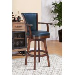 Raleigh Arm 30" Bar Height Swivel Barstool in Rustic Cordovan Finish