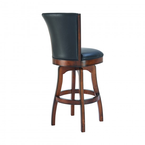 Raleigh 30" Bar Height Swivel Barstool in Rustic Cordovan Finish