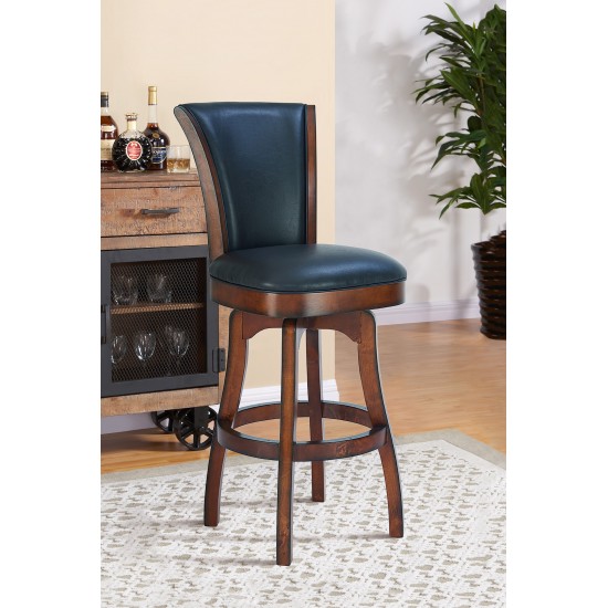 Raleigh 30" Bar Height Swivel Barstool in Rustic Cordovan Finish