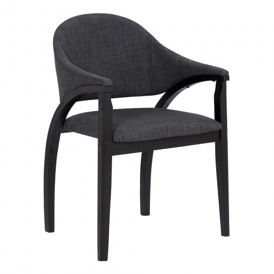 Meadow Contemporary Dining Chair in Black Brush Wood Finish - Set of 2