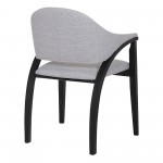 Meadow Dining Chair in Black Brush Wood Finish and Gray Fabric - Set of 2