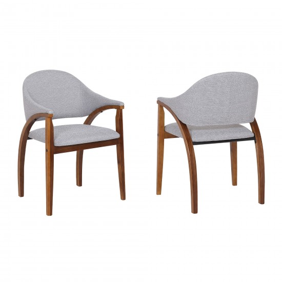 Meadow Contemporary Dining Chair in Walnut Wood Finish - Set of 2