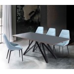 Urbino Contemporary Gray Glass 5 Piece Metal Dining Set