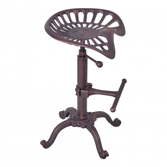 Jax Industrial Adjustable Tractor Barstool in Industrial Copper