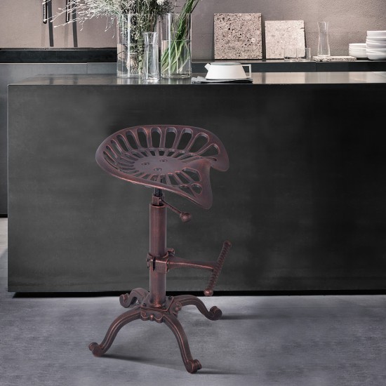 Jax Industrial Adjustable Tractor Barstool in Industrial Copper