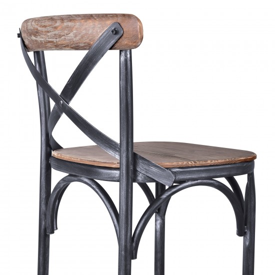 Sloan Industrial 30" Bar Height Barstool in Industrial Gray and Pine Wood