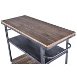 Reign Industrial Kitchen Cart in Industrial Gray and Pine Wood