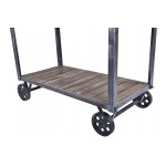 Reign Industrial Kitchen Cart in Industrial Gray and Pine Wood