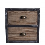 Nyx Industrial 3-Drawer End Table in Industrial Gray and Pine Wood