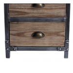 Nyx Industrial 3-Drawer End Table in Industrial Gray and Pine Wood