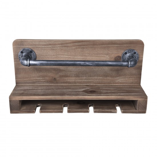 Vox Industrial Wine Rack in Industrial Gray and Pine Wood