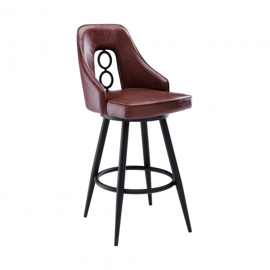 Ruby Contemporary 26" Counter Height Barstool in Black Powder Coated Finish