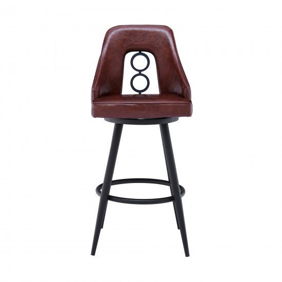 Ruby Contemporary 26" Counter Height Barstool in Black Powder Coated Finish