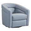 Desi Contemporary Swivel Accent Chair in Dove Gray Genuine Leather