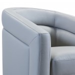 Desi Contemporary Swivel Accent Chair in Dove Gray Genuine Leather