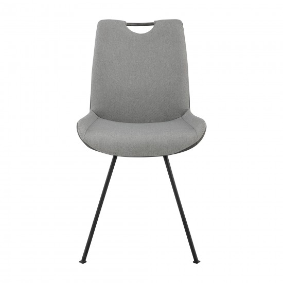 Coronado Contemporary Dining Chair in Gray and Pewter Fabric - Set of 2